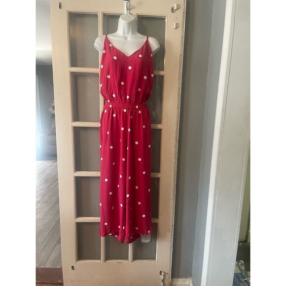 LOFT Polka Dot Wide Legs Jumpsuit - Picture 3 of 9